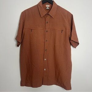 Vintage Y2K Nike ACG Granite Peak Traveler Button Down Shirt Mens Medium Orange